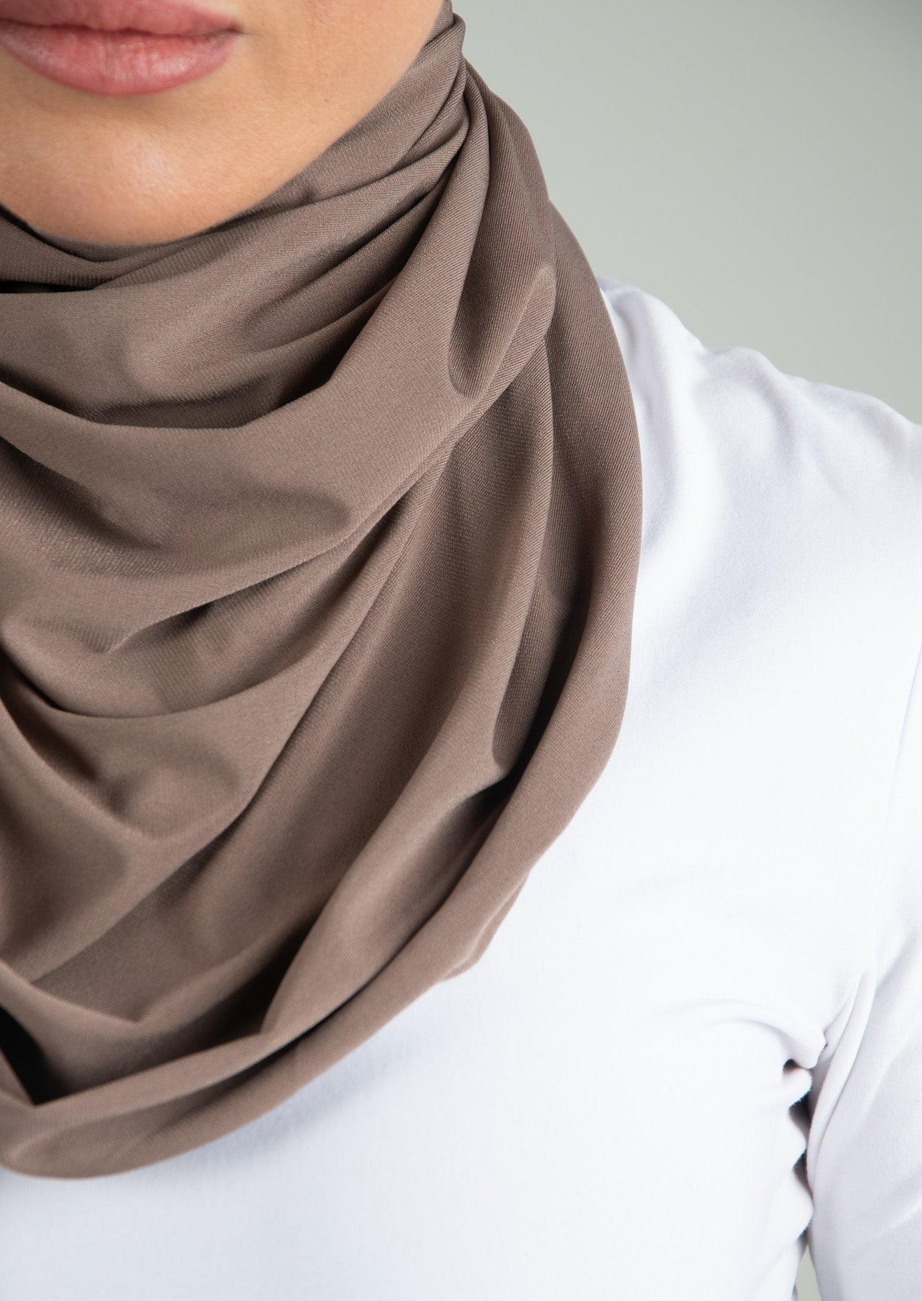 Co-ord Lycra jersey Mocha Instant Hijab Set
