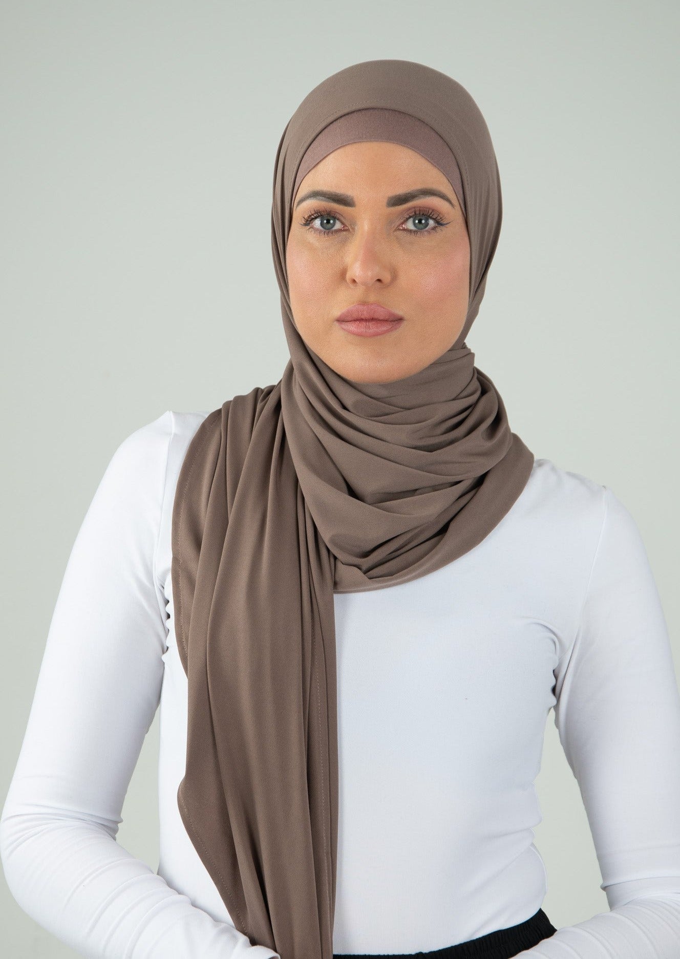 Co-ord Lycra jersey Mocha Instant Hijab Set