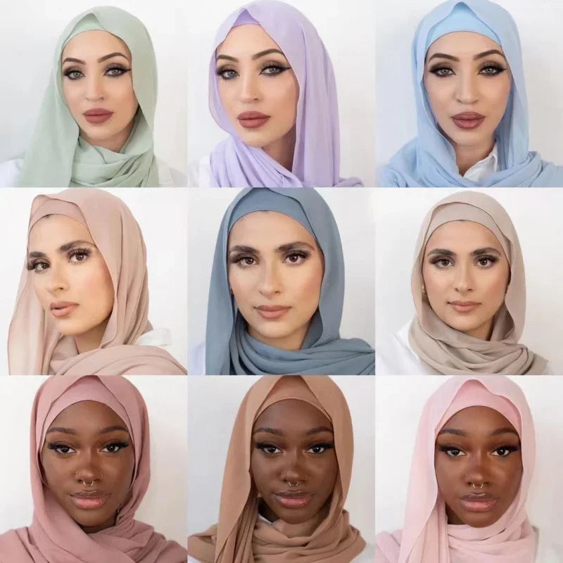 Chiffon Hijab Set + Matching Cap