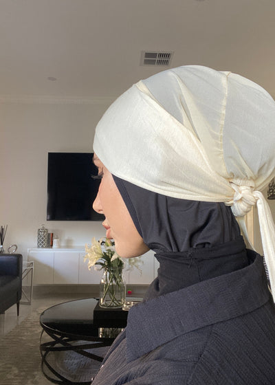 Tie Back Mesh Hijab Cap